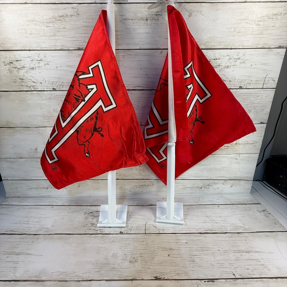 Arkansas Razorbacks‎ Car Flags Set of 2 NCAA University of Arkansas Red White
